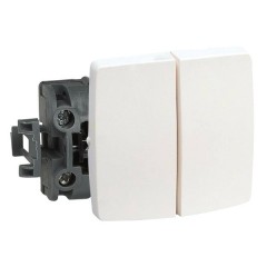 Переключатель двухклавишный Legrand Oteo белый