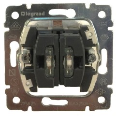 Выключатель двухклавишный Legrand Galea Life с подсветкой в двух цепях