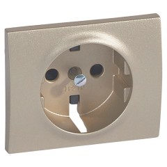 Накладка розетки с заземлением со шторками Legrand Galea Life Titanium