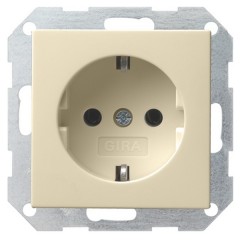 Розетка с/з Gira System 55 Крем глянцевый