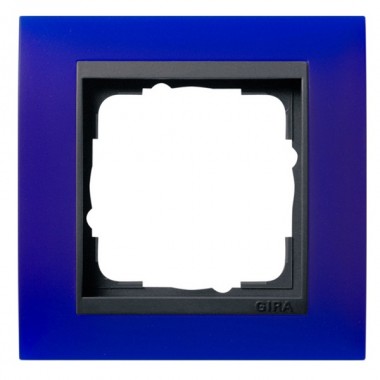Обзор Рамка 1-ая Gira Event Матово-Синый цвет вставки Антрацит