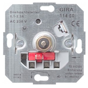 Обзор Регулятор частоты вращения электродвигателей поворотный 0,1-2,7А Gira