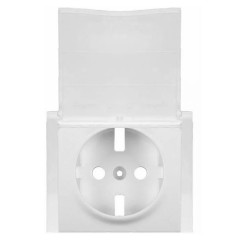 Накладка розетки с заземлением с крышкой Legrand Galea Life White