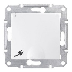 Розетка с заземлением со шторками и крышкой IP44 винтовые клеммы Sedna, белая