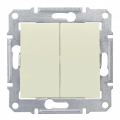 Выключатель двухклавишный IP44 Sedna бежевый