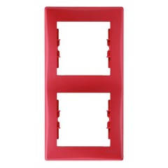 Рамка Sedna 2 поста вертикальная, красная