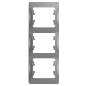 Рамка Glossa 3-постовая , вертикальная, алюминий