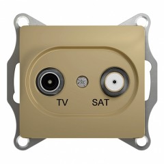 TV-SAT розетка оконечная 1DB механизм SE Glossa, титан