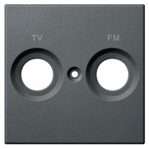 Купить Накладка телевизионной розетки c надписью TV+FM System M Merten антрацит