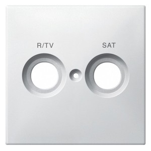 Обзор Накладка телевизионной розетки c надписью TV+SAT System Design Merten полярно-белый