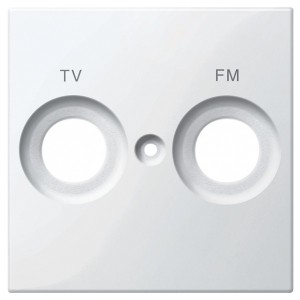 Обзор Накладка телевизионной розетки c надписью TV+FM System M Merten полярно-белый