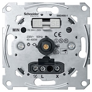Купить Светорегулятор поворотный с выключателем 40-400Вт  Merten механизм
