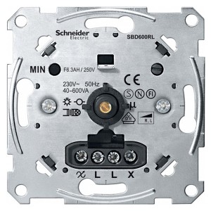 Купить Светорегулятор поворотный с выключателем(индуктивная нагрузка) 40-600Вт Merten механизм