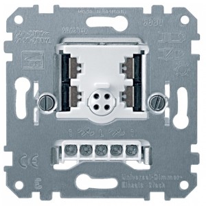 Купить Светорегулятор универсальный кнопочный двойной 2х(50-200)Вт Merten механизм