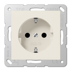 Розетка с/з со шторками 220В 16А винтовой зажим Jung ECO Profi Слоновая кость