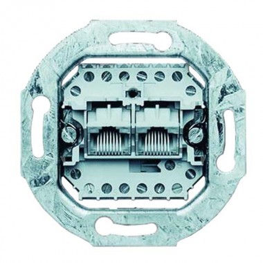 Купить Телефонная розетка двойная 2хRJ11(RJ45) 8 контактов Jung механизм