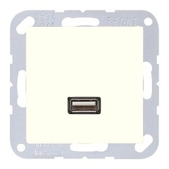 Розетка USB-удлинитель 1 местная Jung A+AS Слоновая кость механихм+накладка (бежевый)