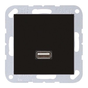 Отзывы Розетка USB-удлинитель 1 местная Jung A Черный механизм+накладка