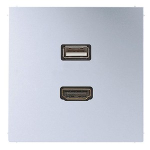 Обзор Розетка HDMI+USB Jung LS Алюминий механизм+накладка