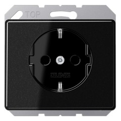 Розетка с/з автозажим с защитными шторками Jung SL500 Черный