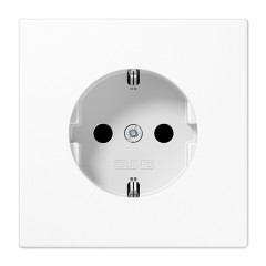 Розетка с/з с защитными шторками автозажим Jung LS Белый