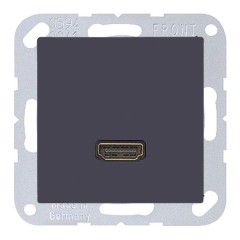 Розетка HDMI 1 местная Jung A Антрацит механихм+накладка