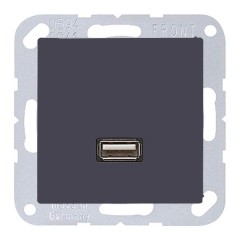Розетка USB-удлинитель 1 местная Jung A Антрацит механизм+накладка