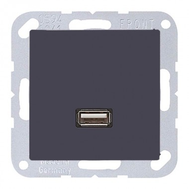 Обзор Розетка USB-удлинитель 1 местная Jung A Антрацит механизм+накладка