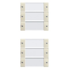 Комплект клавиш, 6 шт. (3+3) с полем для надписей Gira KNX/EIB System 55 Кремовый глянцевый