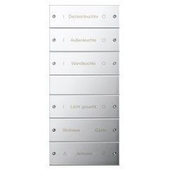 Набор клавиш 6-местный (3+3), с возможностью нанесения надписей Gira KNX/EIB System 55 Хром