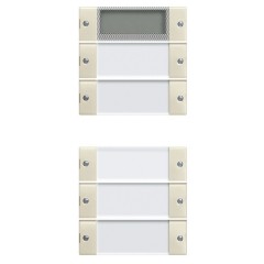 Комплект клавиш Plus, 5шт. (2+3) с полем для надписей Gira KNX/EIB System 55 Кремовый глянцевый