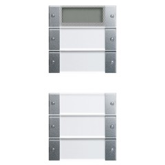 Комплект клавиш Plus, 5 шт. (2+3) с полем для надписей Gira KNX/EIB System 55 Алюминий