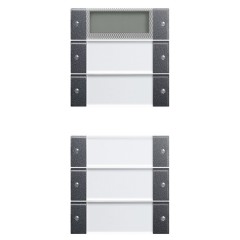 Комплект клавиш Plus, 5 шт. (2+3) с полем для надписей Gira KNX/EIB System 55 Антрацит