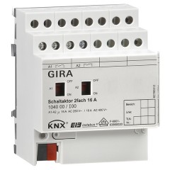 Реле, 2-канальное, 16 A с ручным управлением Gira KNX/EIB REG plus-типа