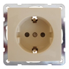 Розетка  с з/к, со шторками Экопласт LK60, бежевый