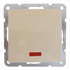 Переключатель 1-кл., на 2 направления, c индикатором (схема 6L) 16 A, 250 B Экопласт LK60, бежевый