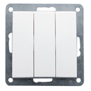 Выключатель 3-кл.  (схема 1+1+1) 16 A, 250 B Экопласт LK60, белый