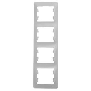 Рамка Glossa 4-постовая , вертикальная, перламутр