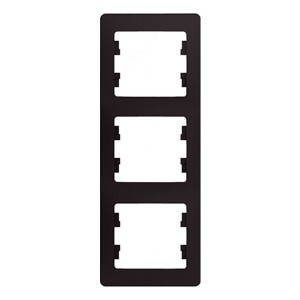 Рамка Glossa 3-постовая , вертикальная, шоколад