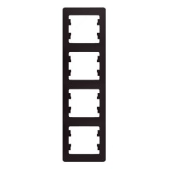 Рамка Glossa 4-постовая , вертикальная, шоколад