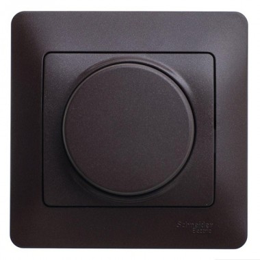 Обзор Светорегулятор (диммер) поворотный 300Вт в сборе SE Glossa, шоколад