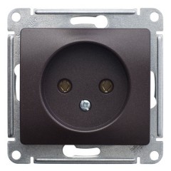 Розетка без заземления 16А механизм SE Glossa, шоколад