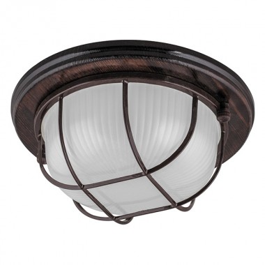 Обзор Светильник для бани термостойкий 130° на деревянной основе Орех, IP54 E27 круг решетка НБО 03-60-022