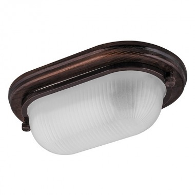 Купить Светильник для бани термостойкий 130° на деревянной основе Орех, IP54 E27 овал НБО 04-60-021