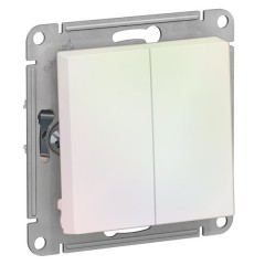 Двухклавишный выключатель 10А SE AtlasDesign, жемчуг