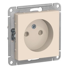 Розетка без заземления со шторками 16А SE AtlasDesign, бежевый