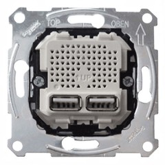 Зарядное устройство USB с 2-мя разъемами 2,1А (2x1,05А) Merten механизм