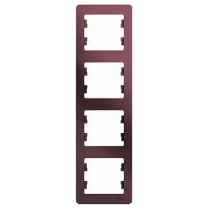 Купить Рамка Glossa 4-постовая , вертикальная, баклажановый