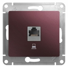 Розетка компьютерная RJ45 кат 5E  механизм  SE Glossa, баклажановый
