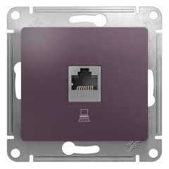 Розетка компьютерная RJ45 кат5E механизм SE Glossa, сиреневый туман